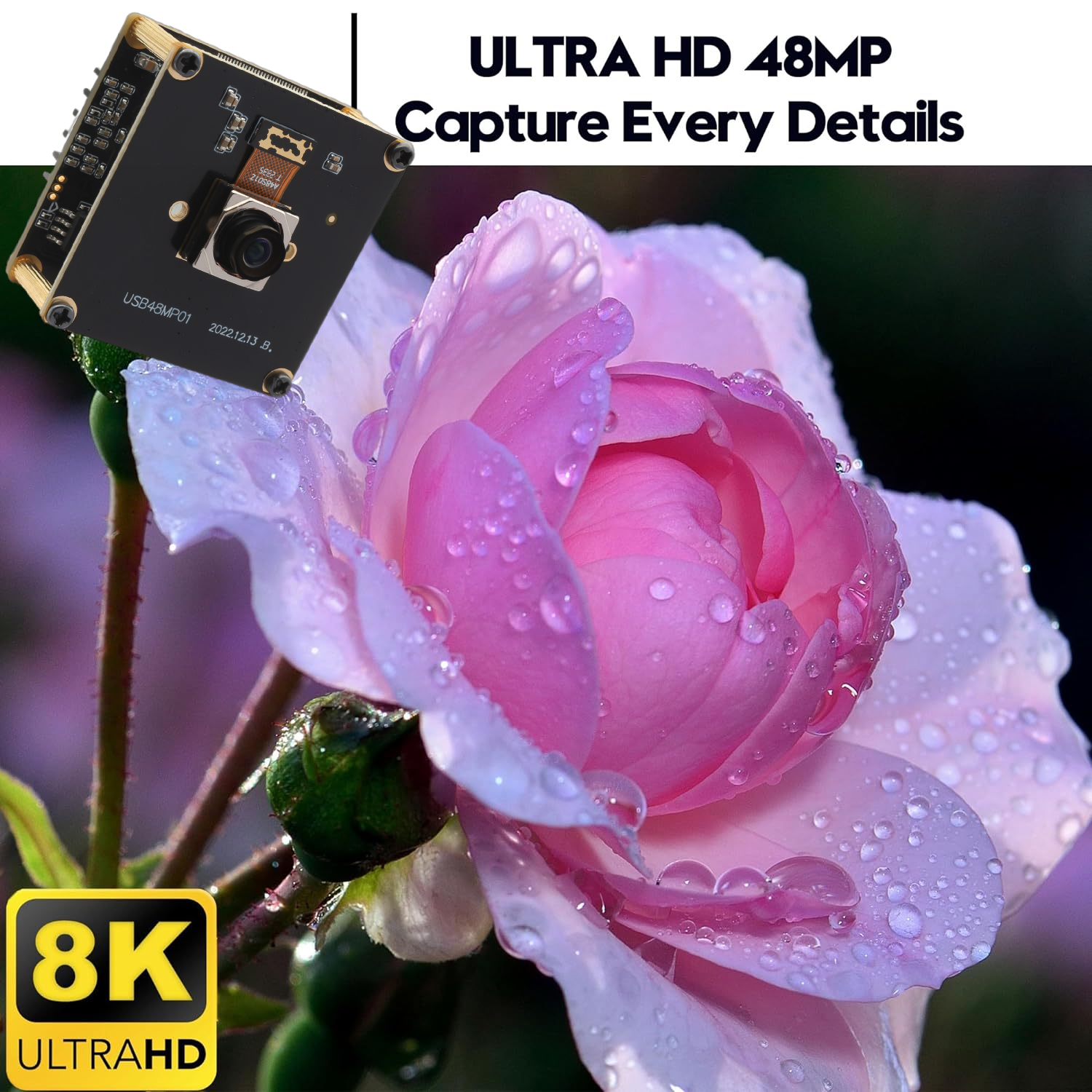 ELP 48MP Autofocus Lens 100 Degree USB Camera Module HD 8000x6000 Webcam Free Driver Mini Camera for Printing, QR Code Scanner
