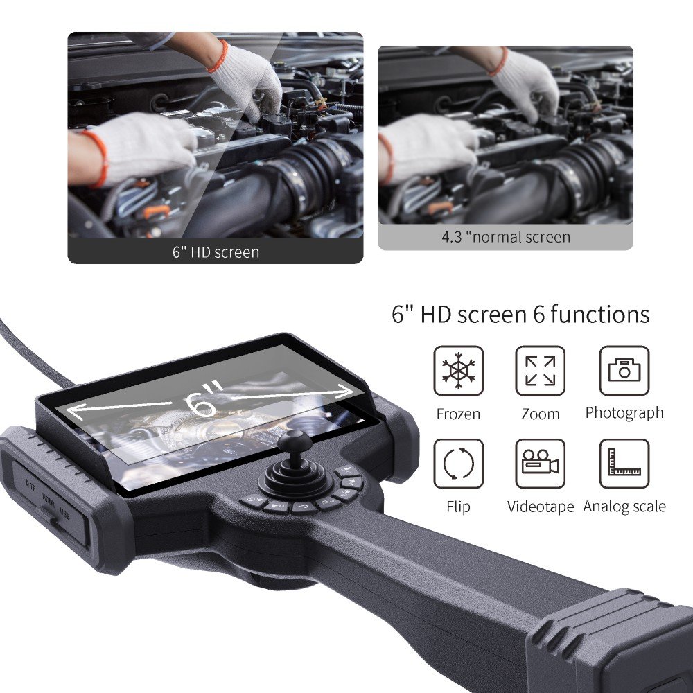 Handheld 4mm Borescope Inspection Camera Joy Stick Analog 360 Degree Articulated Borescope with 5m Cable