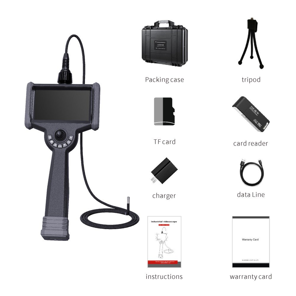 Handheld 4mm Borescope Inspection Camera Joy Stick Analog 360 Degree Articulated Borescope with 5m Cable