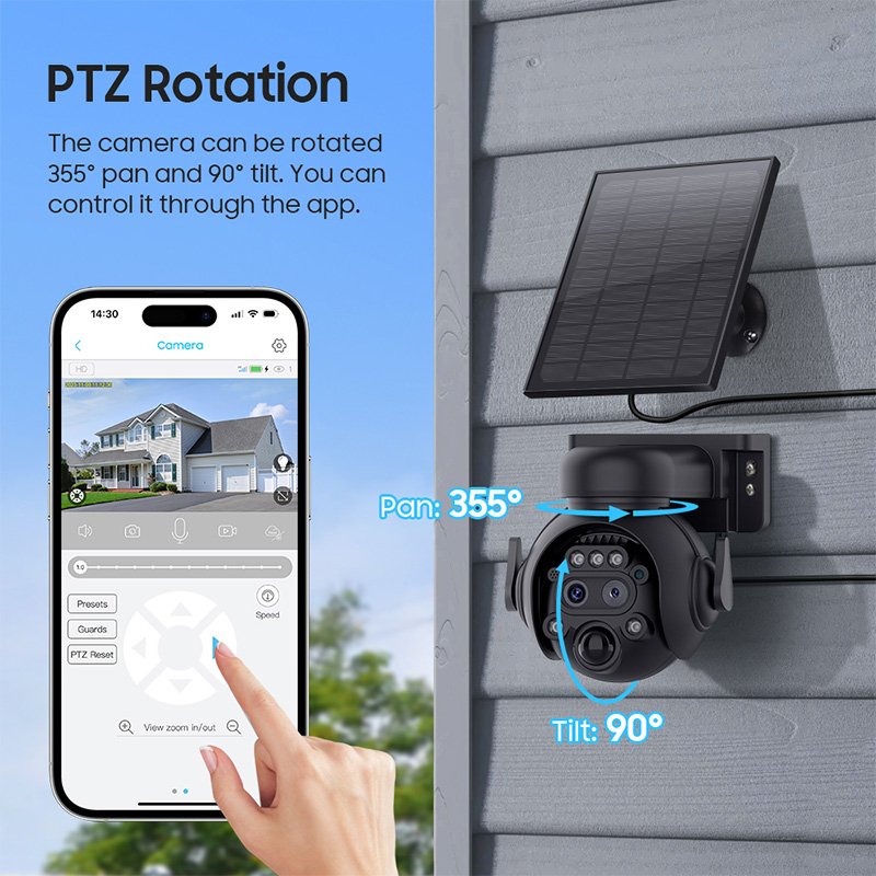 Wistino HD 6MP hunting solar camera outdoor waterproof 12x zoom tracking 4g sim card cctv camera