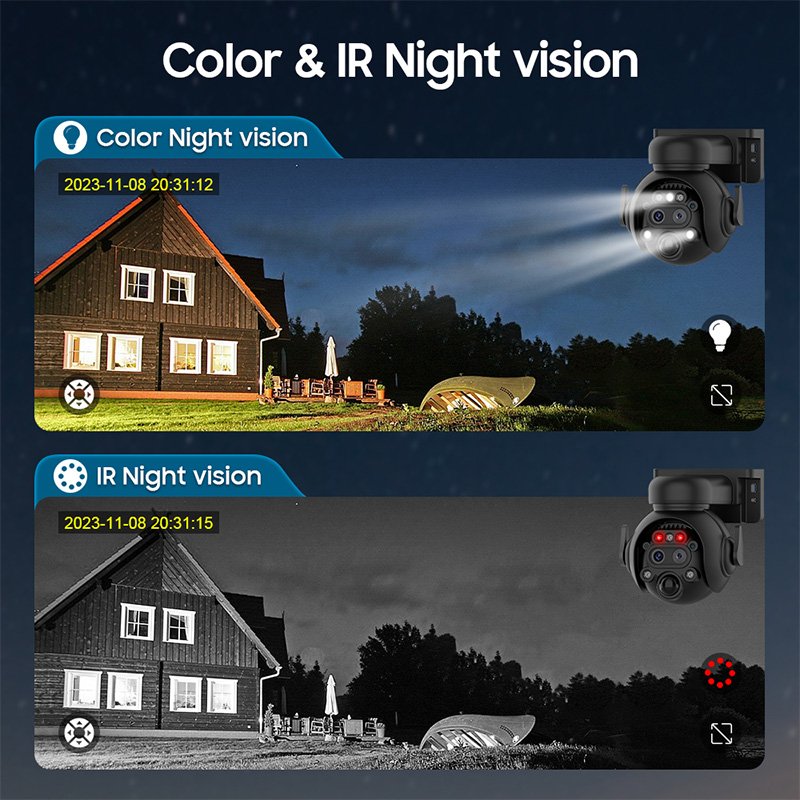 Wistino HD 6MP hunting solar camera outdoor waterproof 12x zoom tracking 4g sim card cctv camera