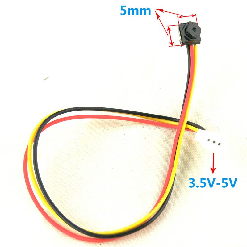 Super Small Mini Analog Camera 1000TVL CMOS Color CCTV Lens Size 5x5mm for Aerial Aircraft