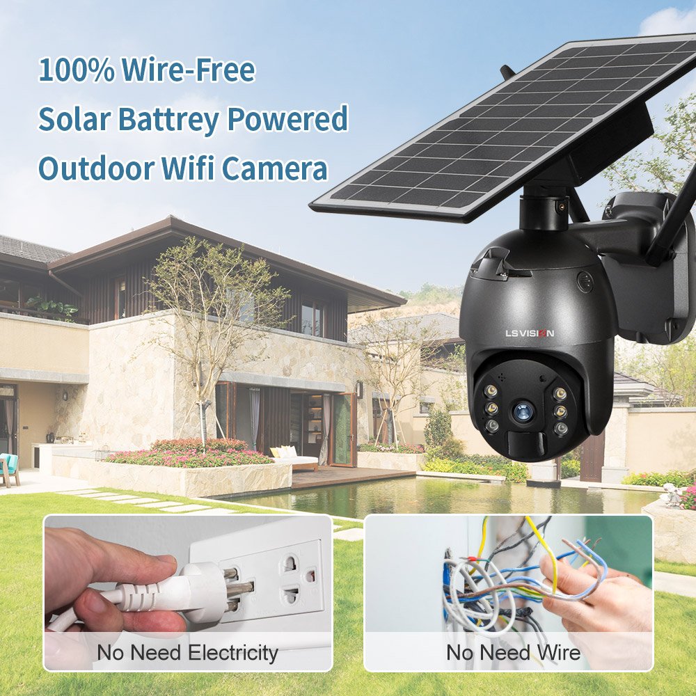 Low Power 4MP 2K 4G Solar Powered Battery PTZ Ubox GSM LTE Outdoor Wireless Solar Power Security CCTV Camera