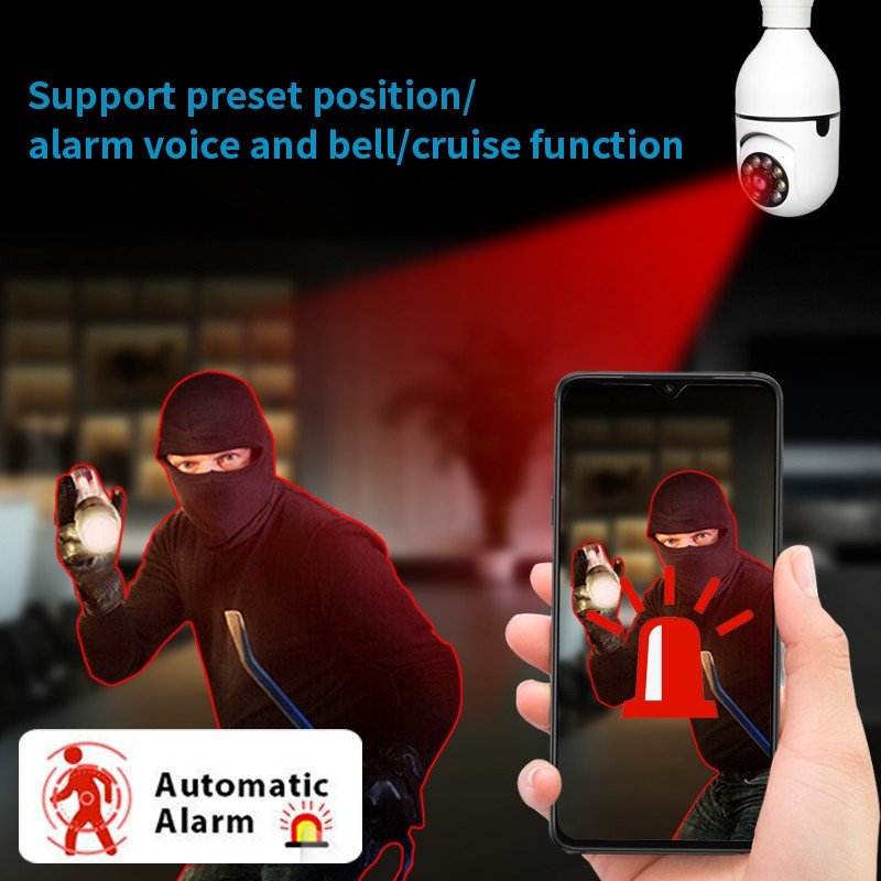 355 Degree Automatic Human Tracking Home Security CCTV IP Camera Compatible wireless wifi 1080P HD E27 Bulb Surveillance Camera