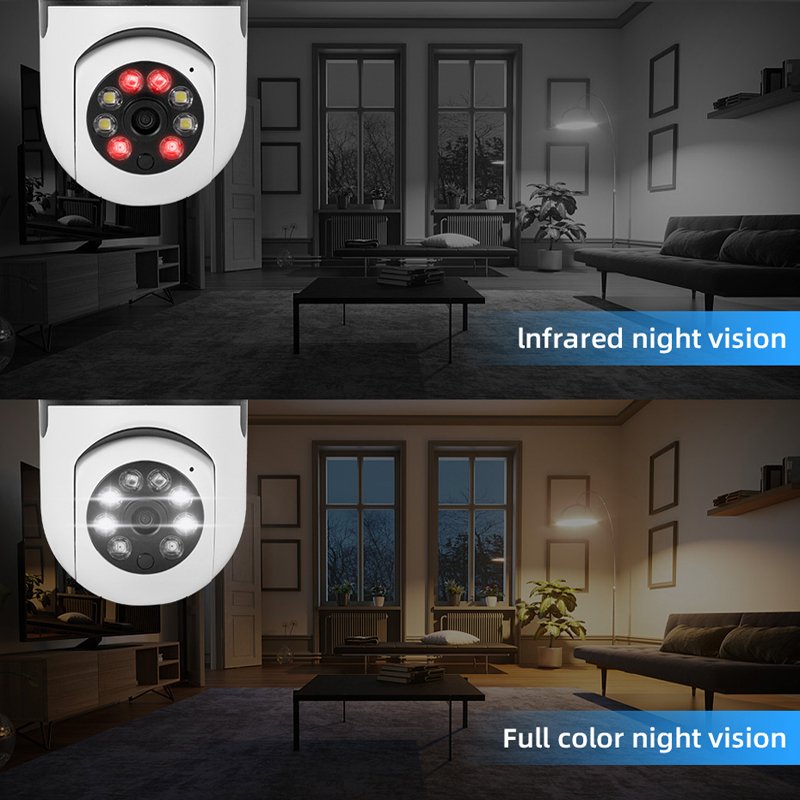 355 Degree Automatic Human Tracking Home Security CCTV IP Camera Compatible wireless wifi 1080P HD E27 Bulb Surveillance Camera
