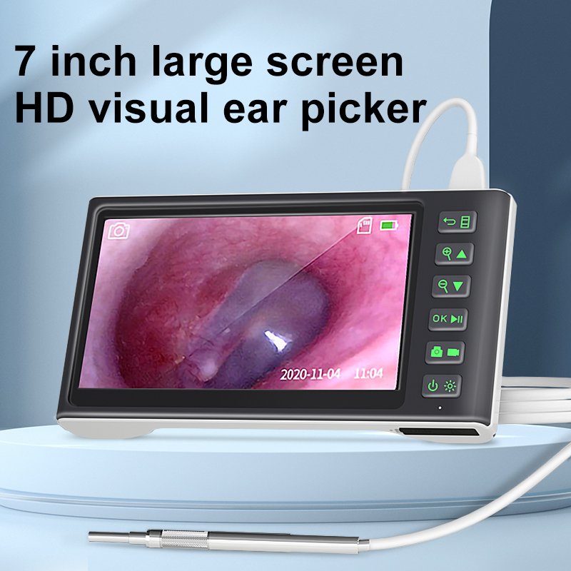1080P digital visual ear picker 7inch screen Earwax Removal Tool 3.9mm otoscope T23 ear camera with 6LED for ENT examination