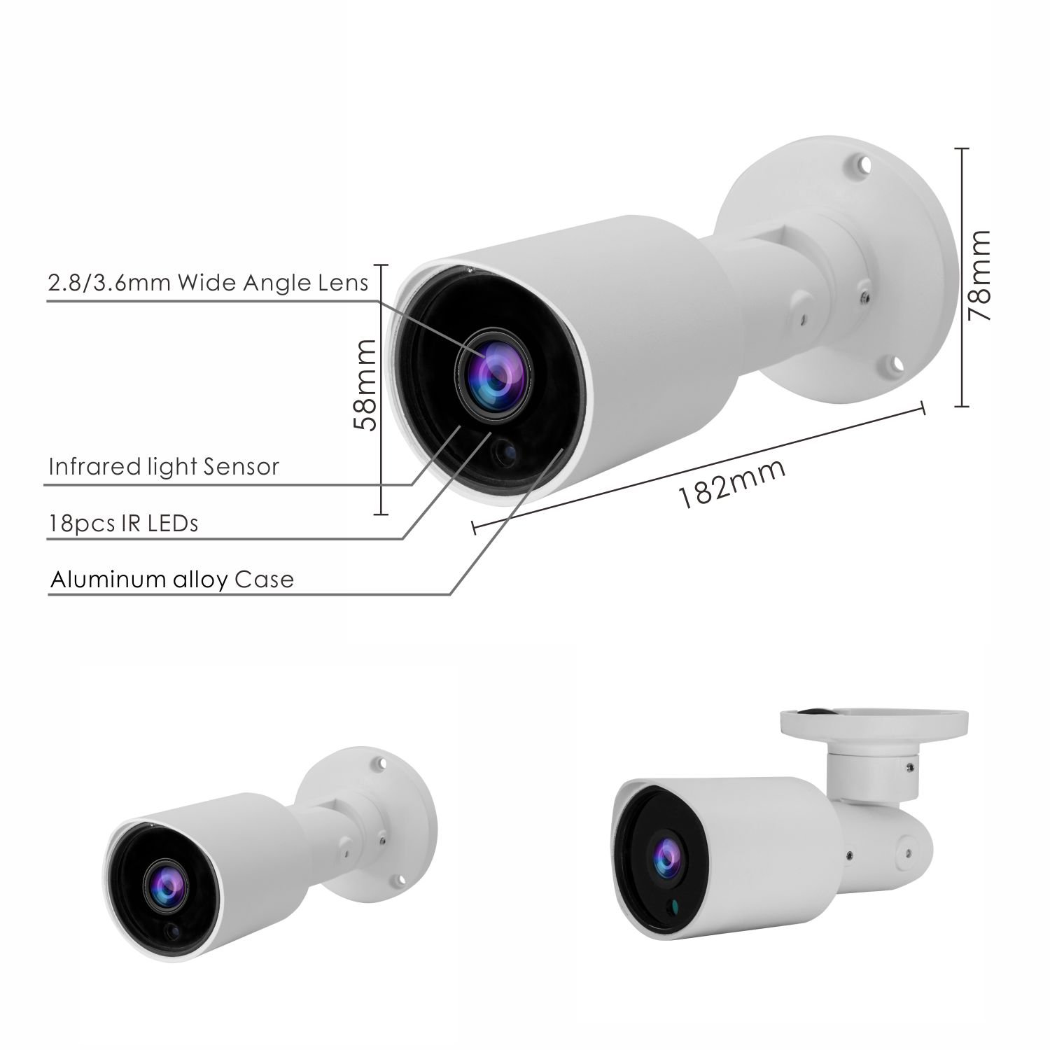 Wholesale 8MP TVI/AHD/CVI camera UTC IR/15m waterproof 2MP 5MP cctv security 4in1 Analog Bullet Camera Outdoor