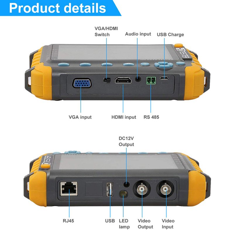 multi function cctv tester 5 inch CCTV hd cctv tester 5 in 1 For AHD TVI CVI Analogy camera price