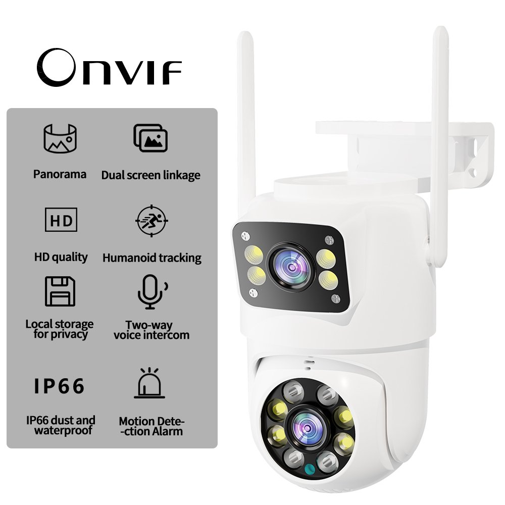 Y 4MP 4K smart wifi camera humanoid tracking alarm dual lens zoom camera outdoor waterproof wireless network security camera