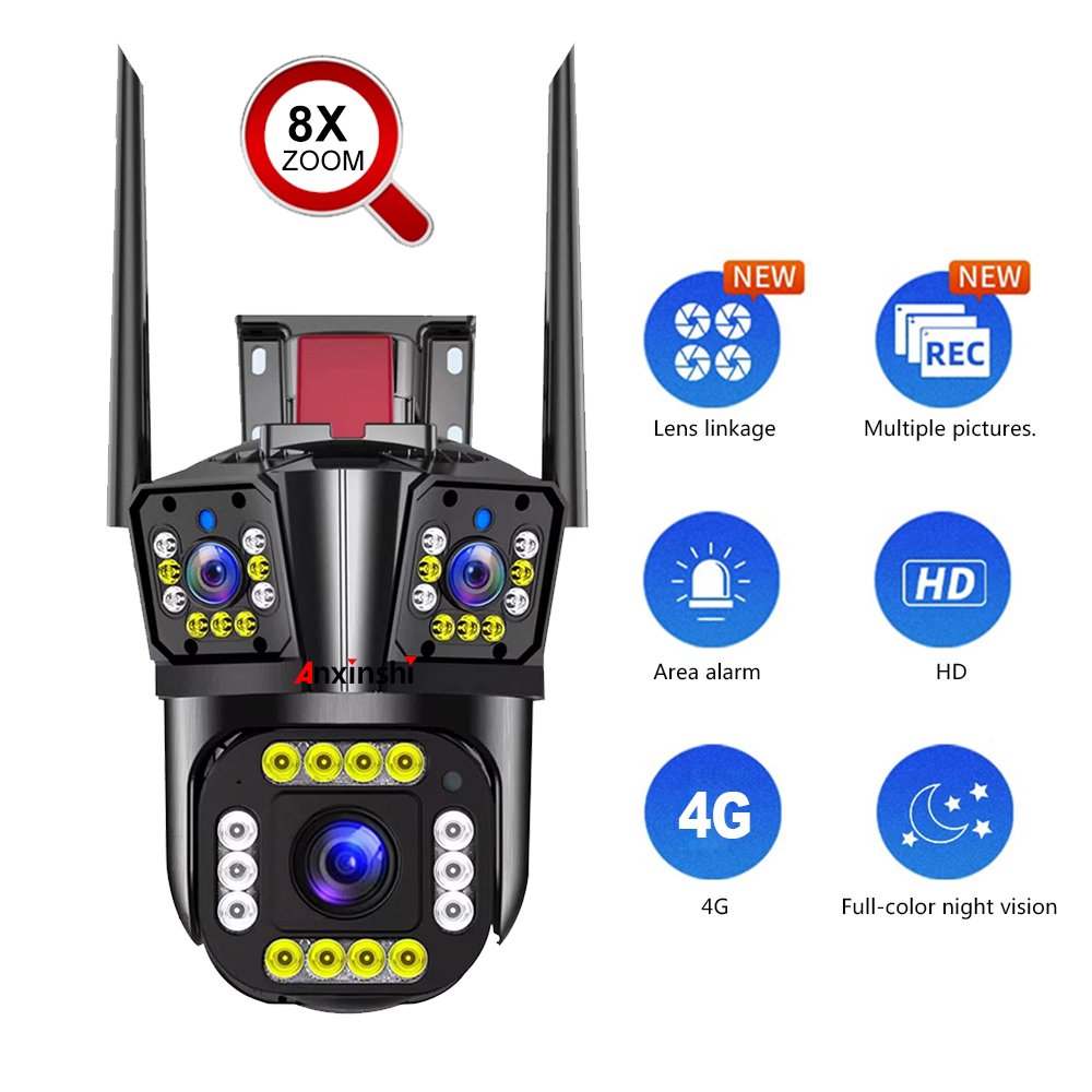 ipc360 CCTV 3 Lens IP66 Waterproof 4MP Wireless Camera WiFi PTZ Network Camera