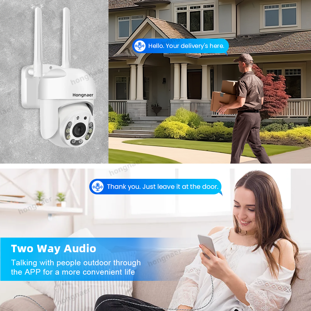 Hongnaer Waterproof Full HD 5G WiFi Wireless Video Surveillance IP PTZ Camera 360 CCTV Outdoor 5G Network WiFi Security Camera