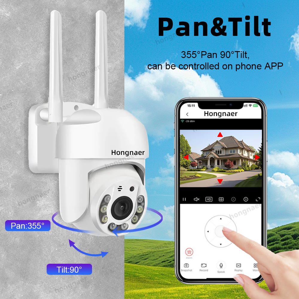Hongnaer Waterproof Full HD 5G WiFi Wireless Video Surveillance IP PTZ Camera 360 CCTV Outdoor 5G Network WiFi Security Camera