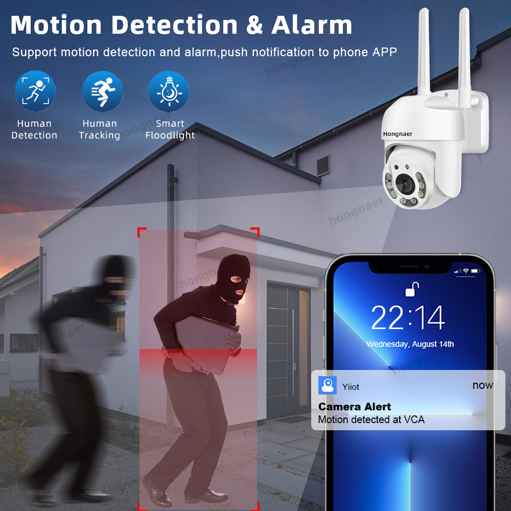 Hongnaer Waterproof Full HD 5G WiFi Wireless Video Surveillance IP PTZ Camera 360 CCTV Outdoor 5G Network WiFi Security Camera