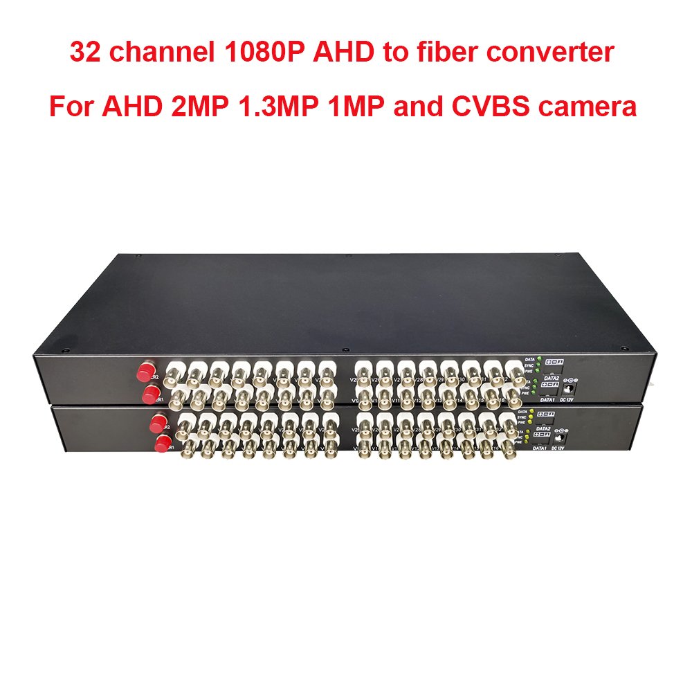 32 channel ahd to fiber transceiver 1080P HD video fiber converter for AHD 1080P 2MP camera CVBS analog camera