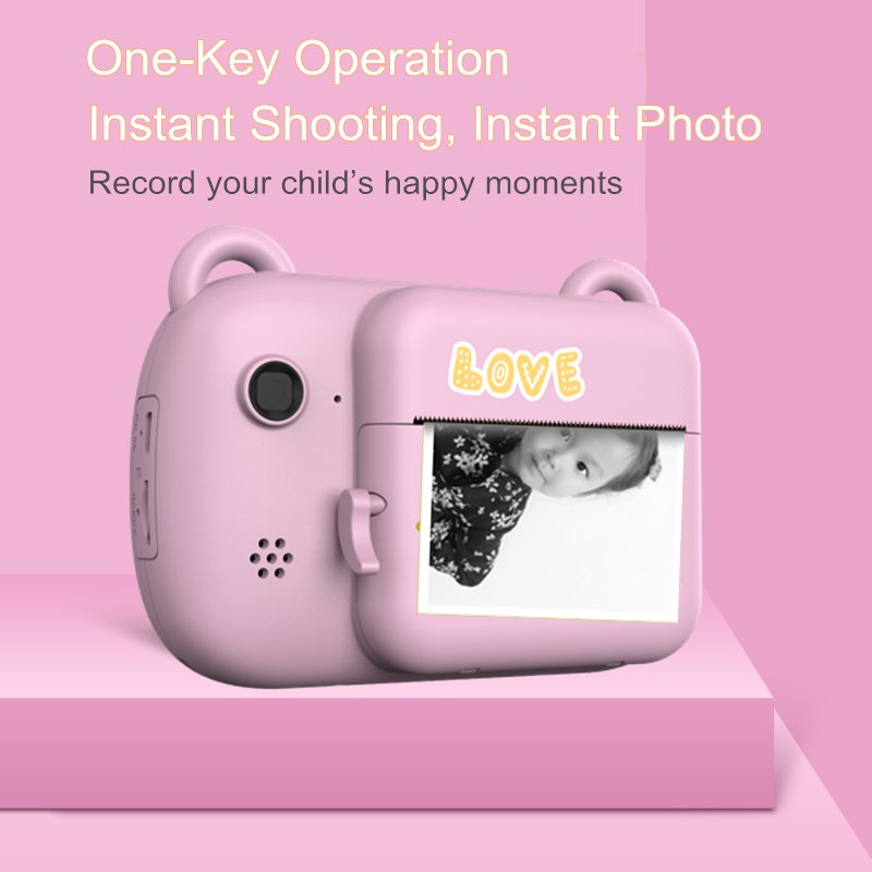 1080P HD Mini Children'S Camera With Fun Photo Photo Printing Instantly Color Camera Film Selfie Toys Digital Kids Print Camera