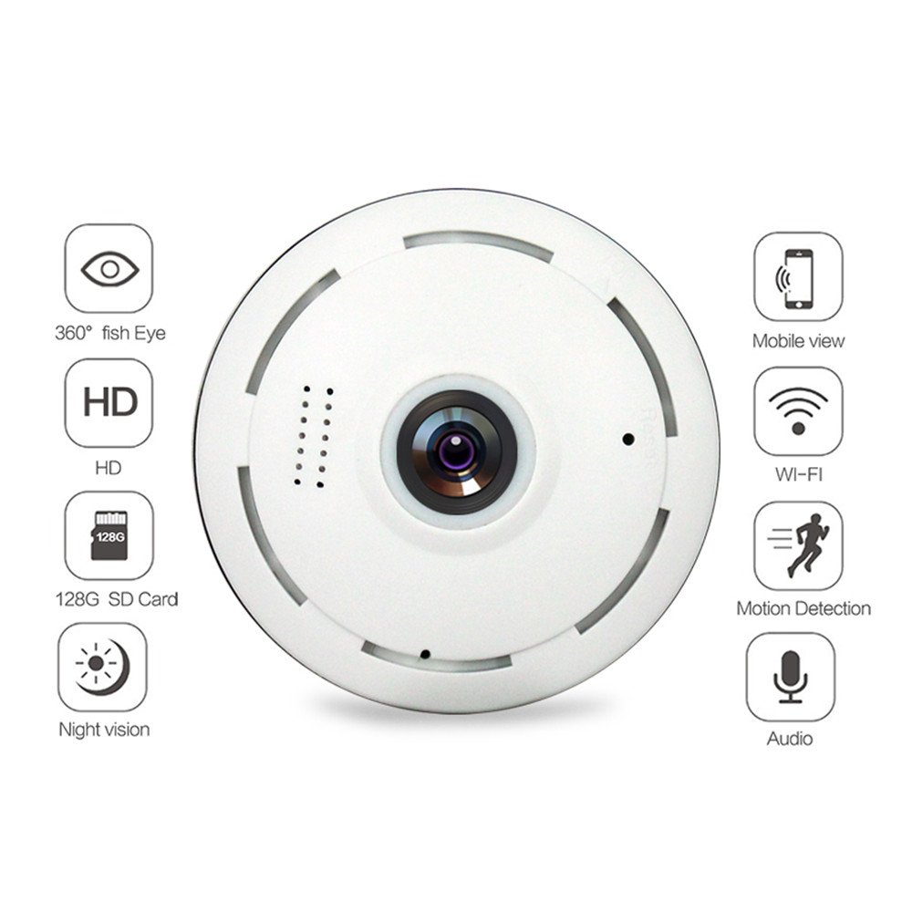 V380 960P Smart Security Mini Dome Camera Full View 360 Wifi IP with Two-Way Audio for Home Indoor Indoor Use Supports P2P