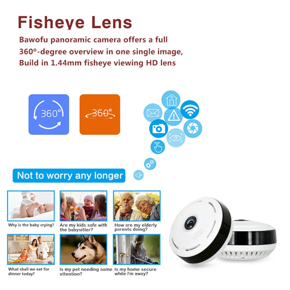 V380 960P Smart Security Mini Dome Camera Full View 360 Wifi IP with Two-Way Audio for Home Indoor Indoor Use Supports P2P
