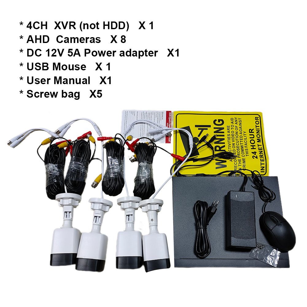 Anxinshi Brand Factory Price 1MP 2MP 5MP 8 Channel AHD Cloud Storage Support CCTV Camera System