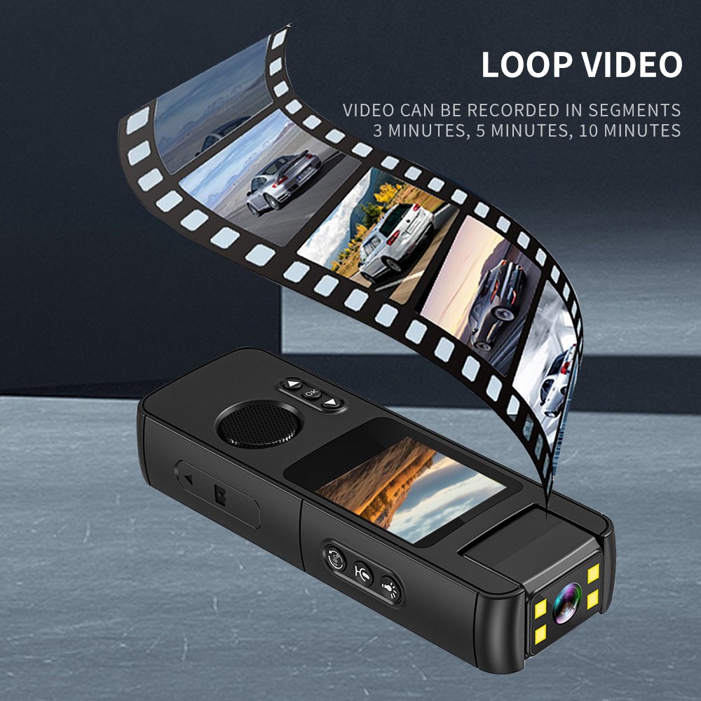 1.54 inch screen outdoor 1080P video wearable mini security DV lens flip 140 degree wide angle infrared night vision camera