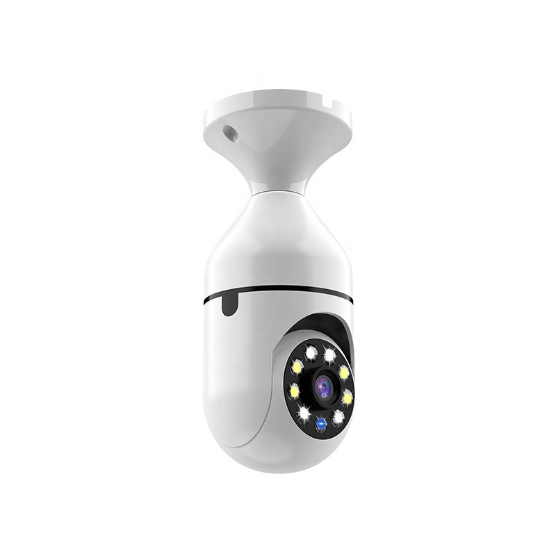 V380pro Icsee 1080p WiFi CCTV Light Bulb Camera 360 Degree Indoor Ceiling Mount Night Vision AC Power Cloud Data Storage Options