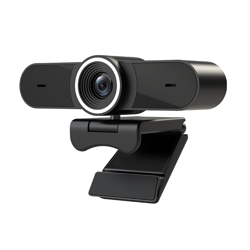 New Arrival USB 4K High Definition 30fps Full Widescreen Privacy Shutter Mini Tripod Webcam with Microphone Privacy Cover