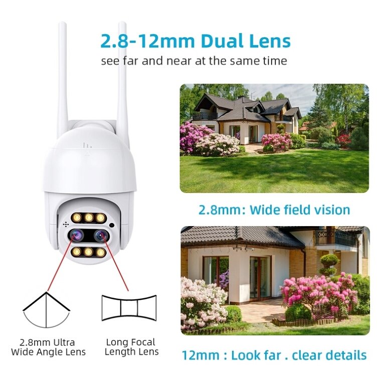 1080p Outdoor CCTV Wifi Video Surveillance Camera 2mp 8x Zoom Dual-Lens Human Detect CCTV Camera