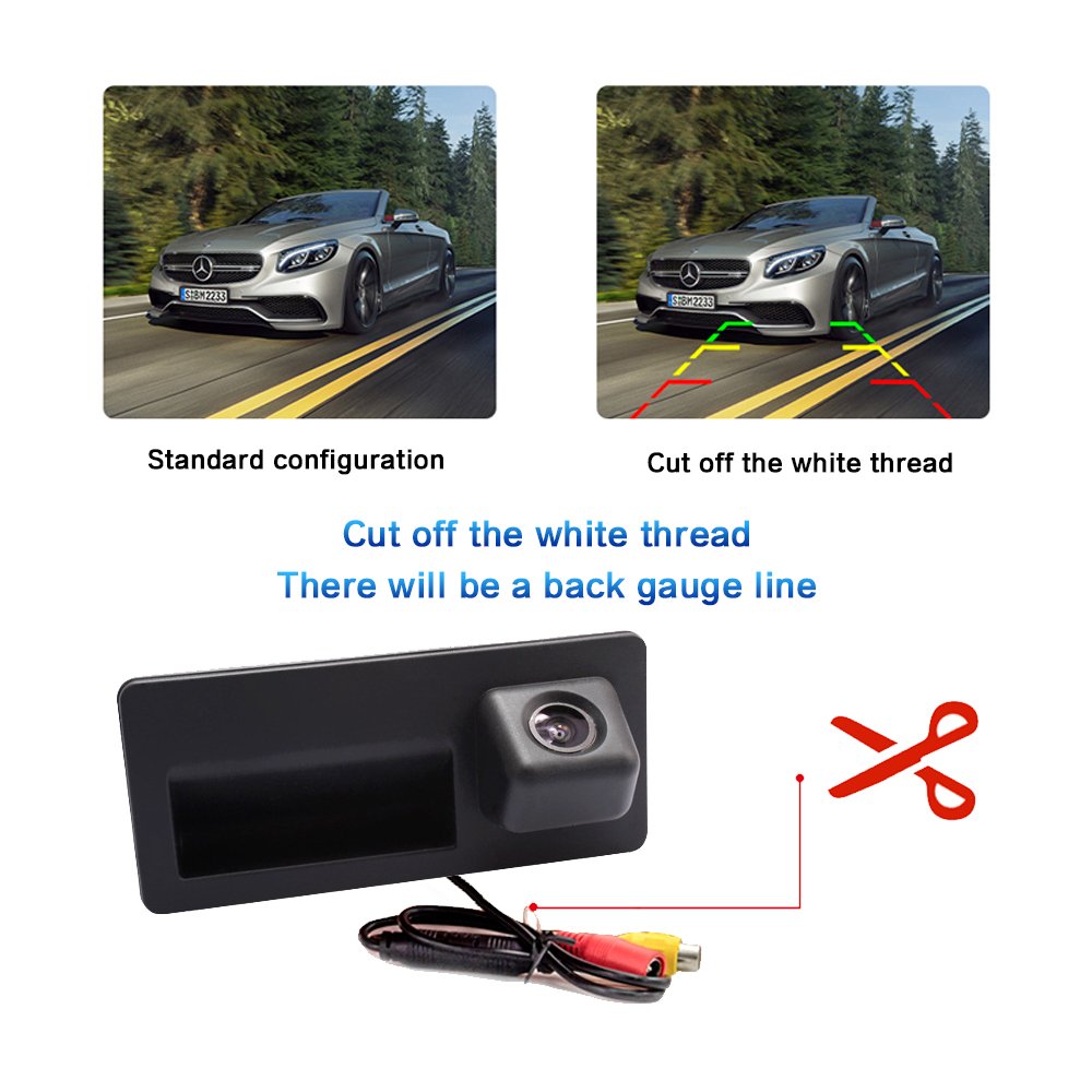 Mini Parking 600tvl Cvbs Waterproof Wide Angle Car Reversing Rear Back View Handle Camera For Volkswagen/Audi/Skoda Universal