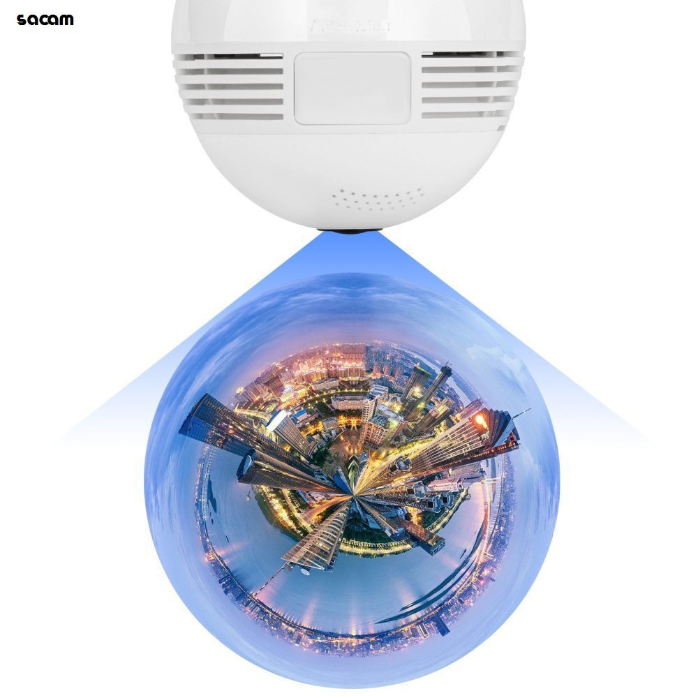 360 Degree Camera Bulb WiFi Panoramic VR Smart Fisheye Camera 1080P LED Light Night Vision Webcam Network IP Recorder Camcorder