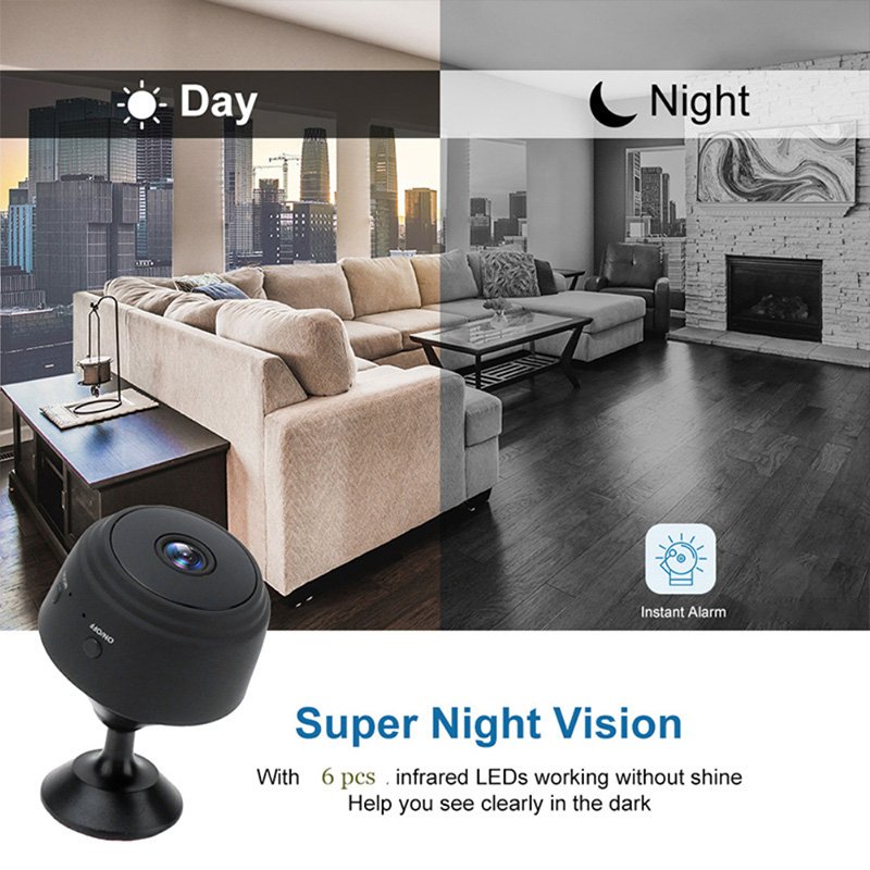 Rscamtom Mini Camera for Surveillance 150mA Mobile Detection Indoor WiFi Camera