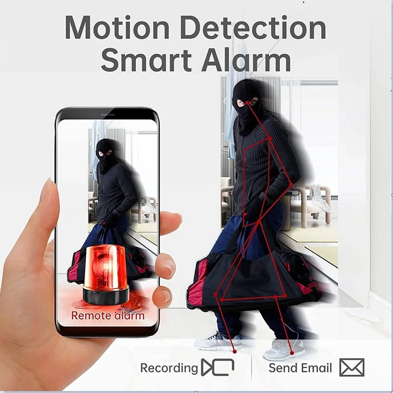 Rscamtom Mini Camera for Surveillance 150mA Mobile Detection Indoor WiFi Camera
