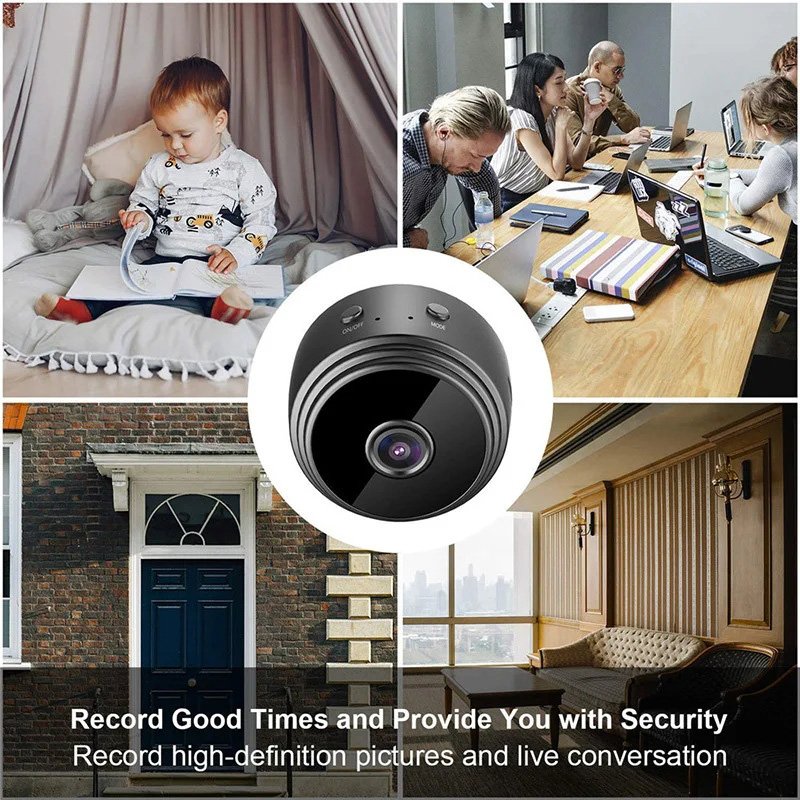Rscamtom Mini Camera for Surveillance 150mA Mobile Detection Indoor WiFi Camera
