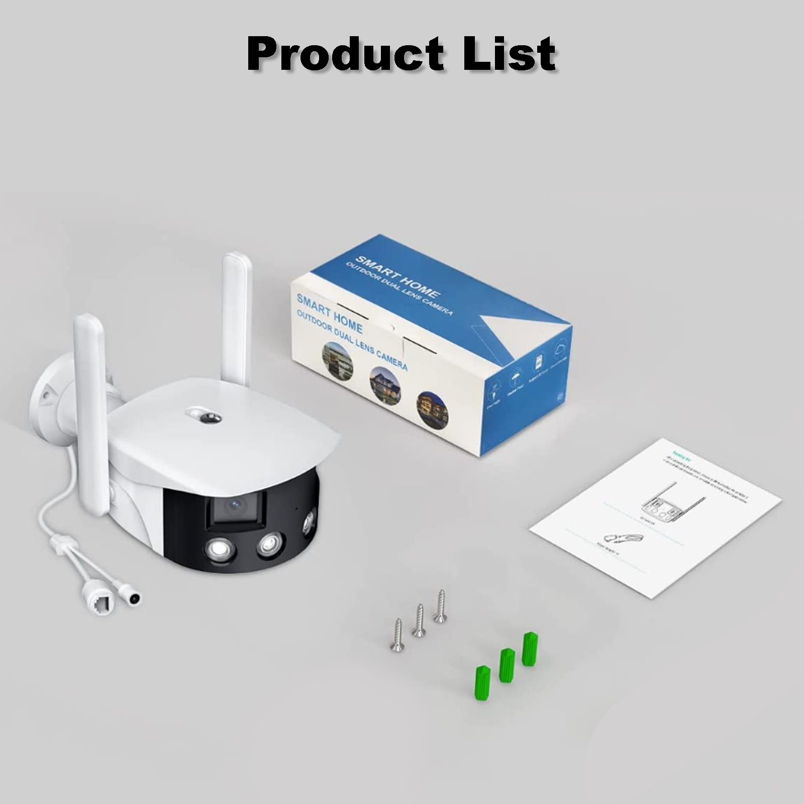 Dual Lens Camera 180 Wide Angle Network Camera Supporting Phone Monitor Wireless security Camera for Outdoor