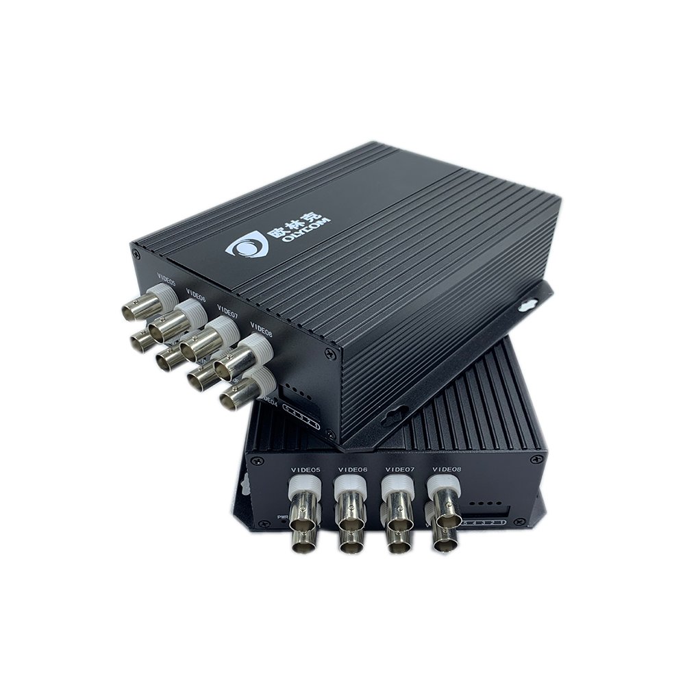 FC single fiber 8Ch digital to analog audio converter for IP cameras