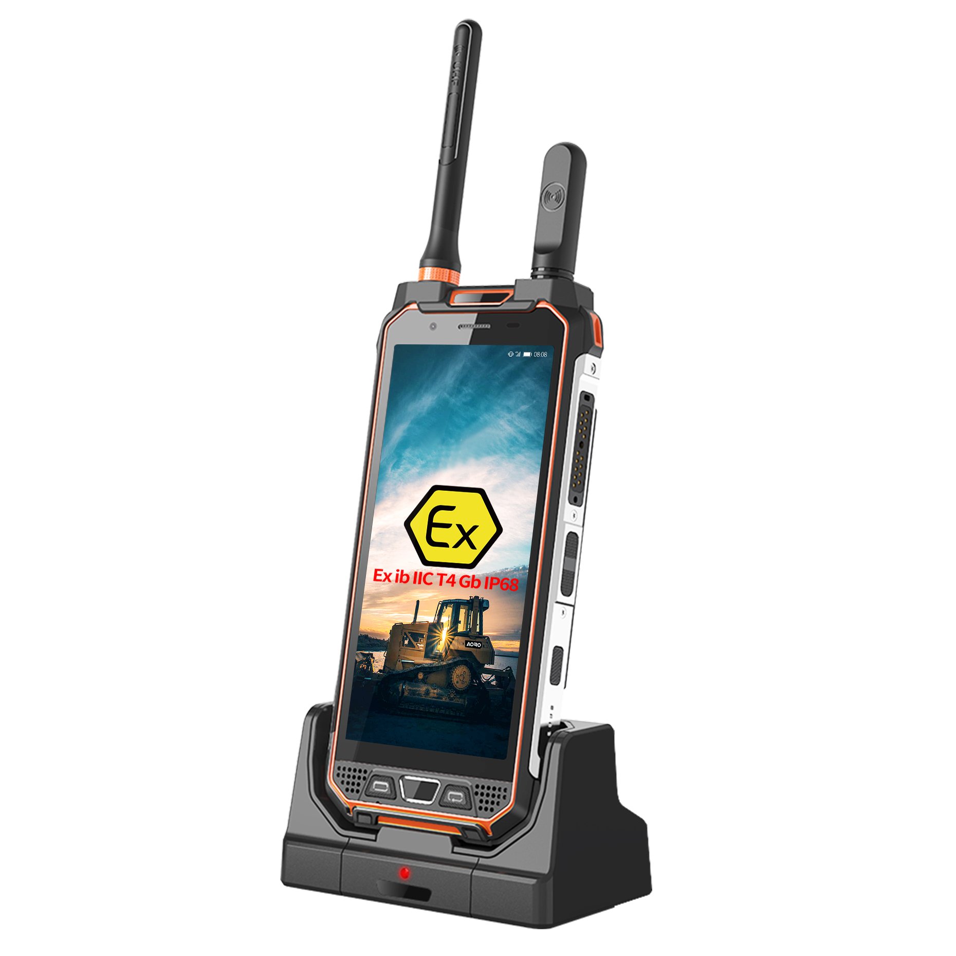 Intrinsically safe industrial atex rugged mobile phone with QR code scanning / 915MHz RFID