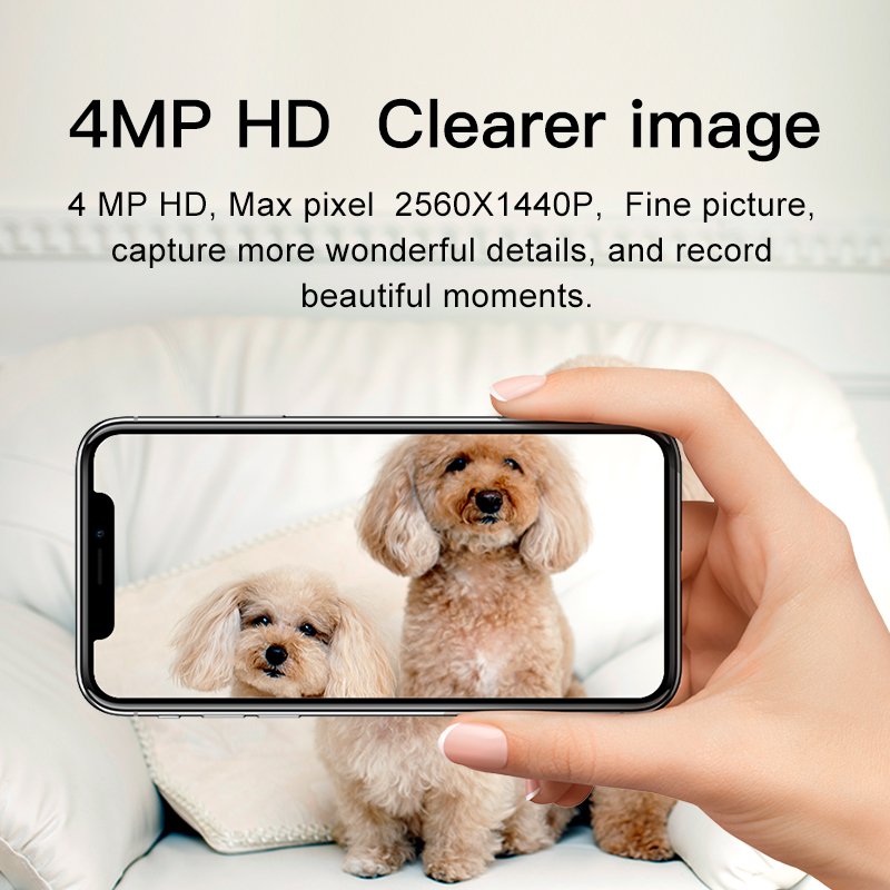 CS49Q 4MP WiFi Network IP Camera Infrared Night Vision Auto Human Tracking Phone APP 2.4G/5G Dual Band NVR Cloud Data Storage