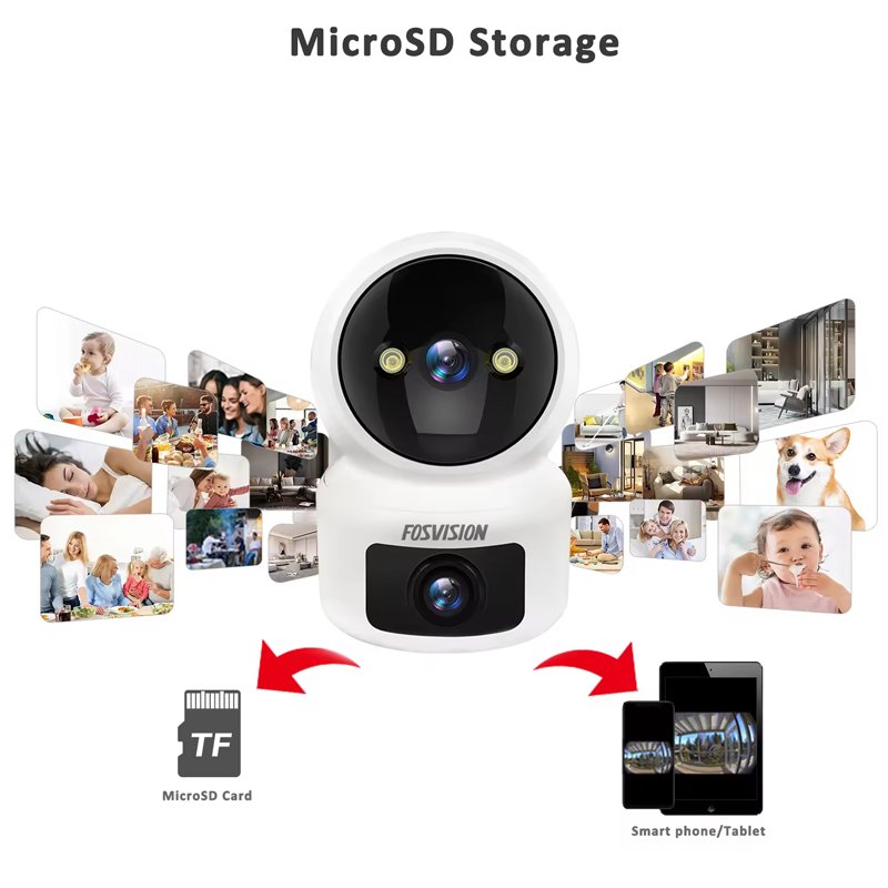 P6SLite APP Dual Lens WIFI Camera 2MP Room Indoor Full Color With Audio Network Security Camera WiFi CCTV Camera Security