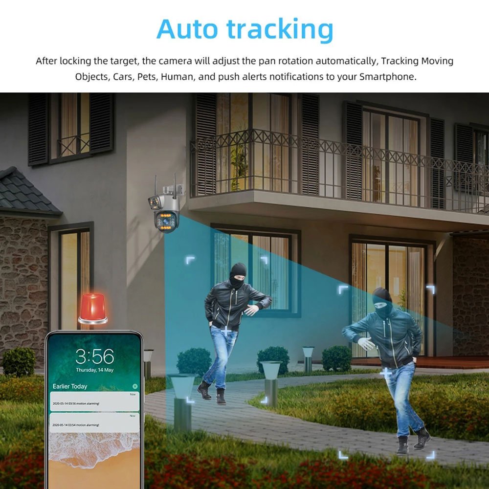 V380 Pro 4MP 4G Cctv Security Ip Camera Outdoor Dual Lens Network Camera