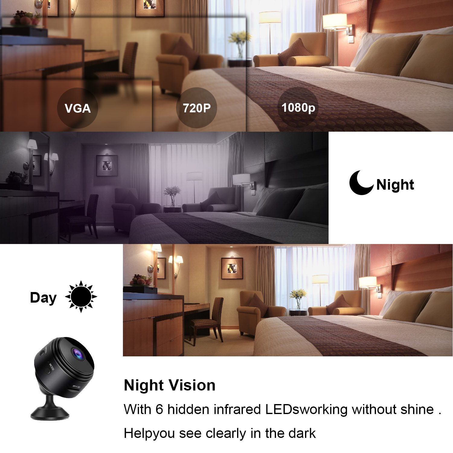 A9 Mini WiFi Camera for Monitoring Personal Property or Detecting Interest