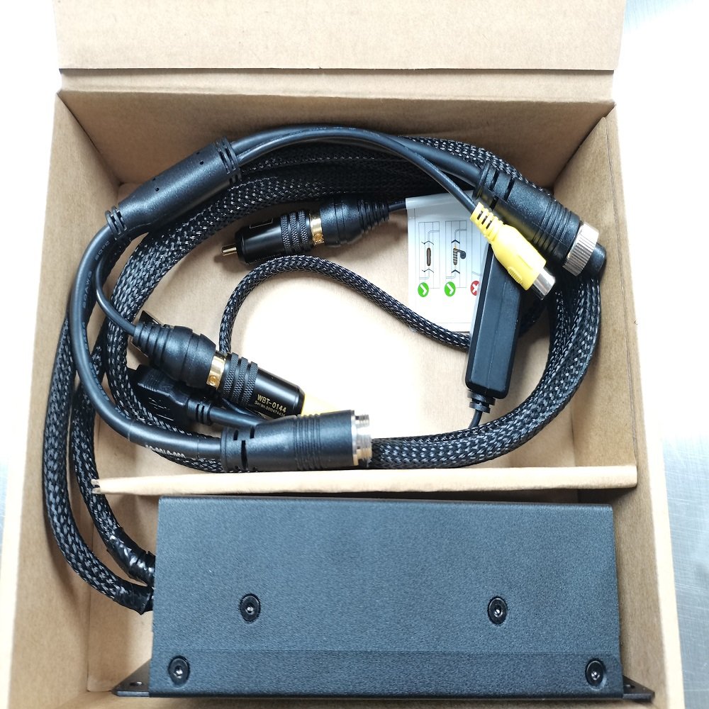 Video capture box accessory to connect analog backup or side cameras