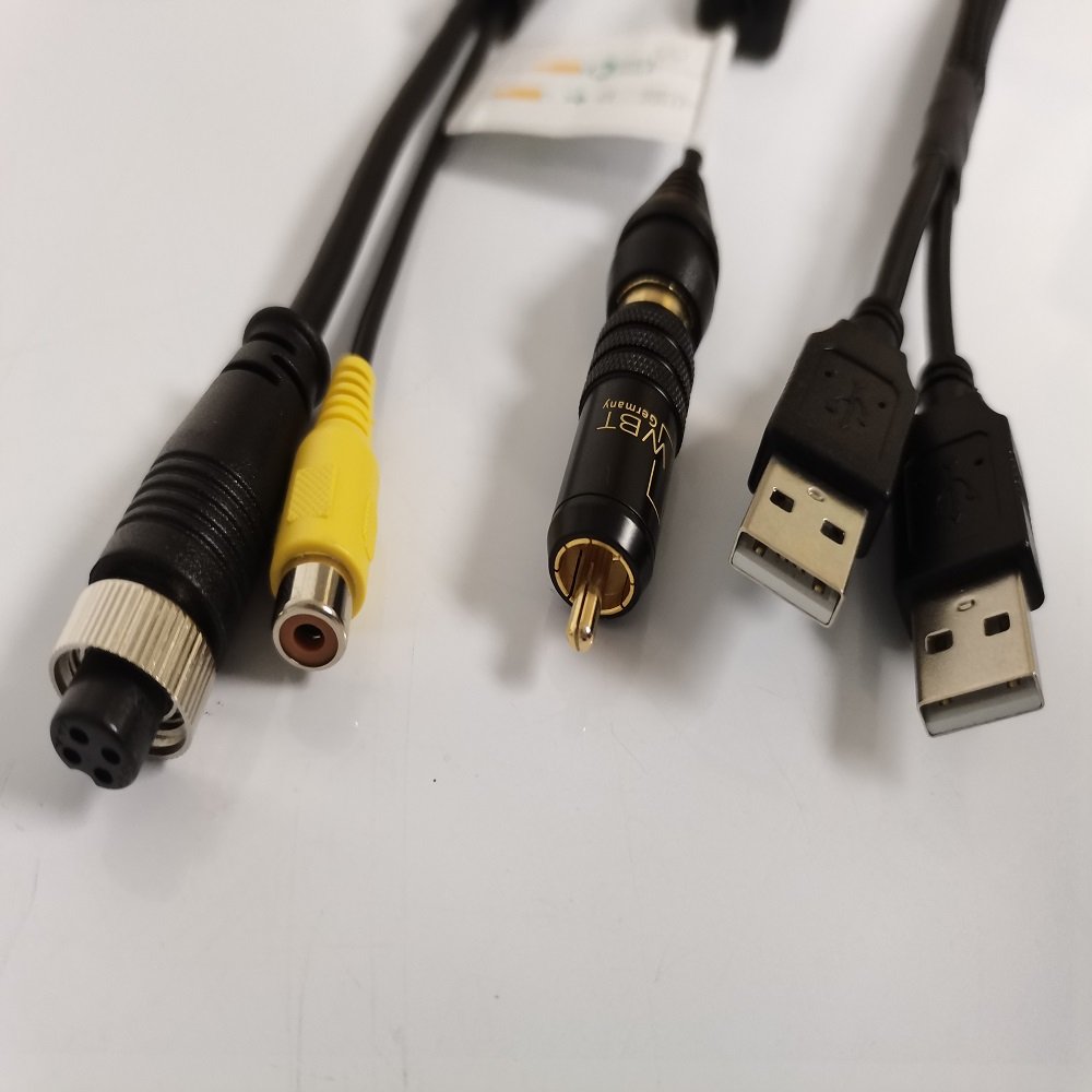 Video capture box accessory to connect analog backup or side cameras