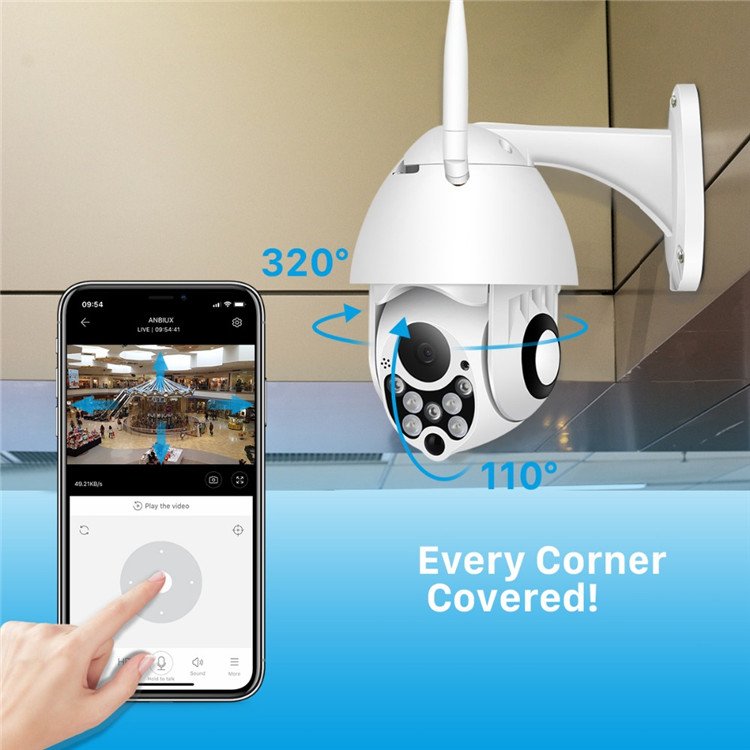 Hot Sale QR code scanning Outdoor Pan Tilt 4 x Digital Zoom Dome Network CCTV IP Camera