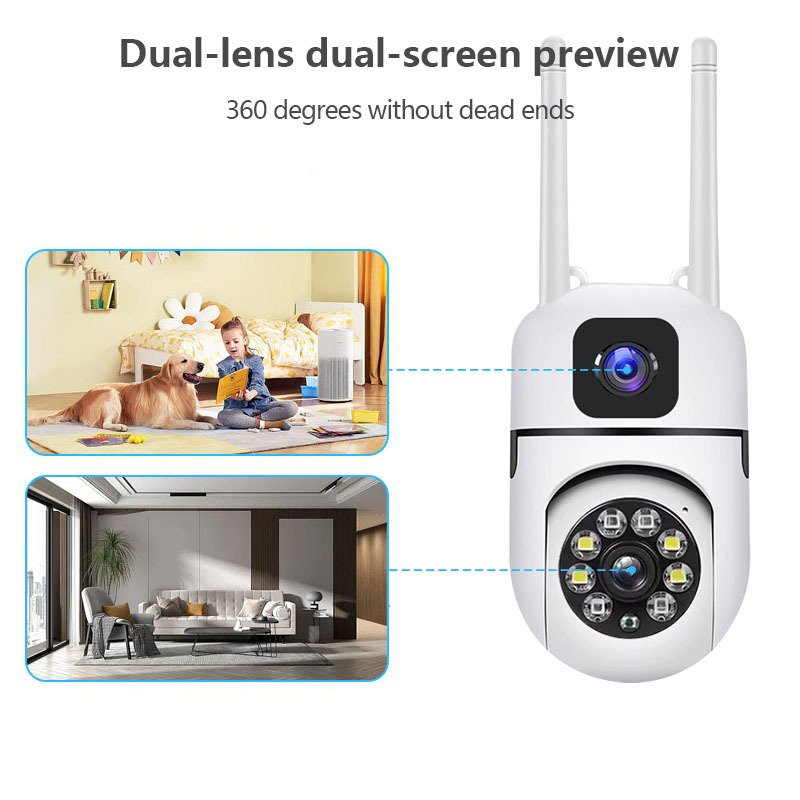 Dual Lens 2MP +2MP HD 1080P WiFi thermal Network Camera Motion Detection Outdoor Indoor Mini Cctv Home Security Cameras