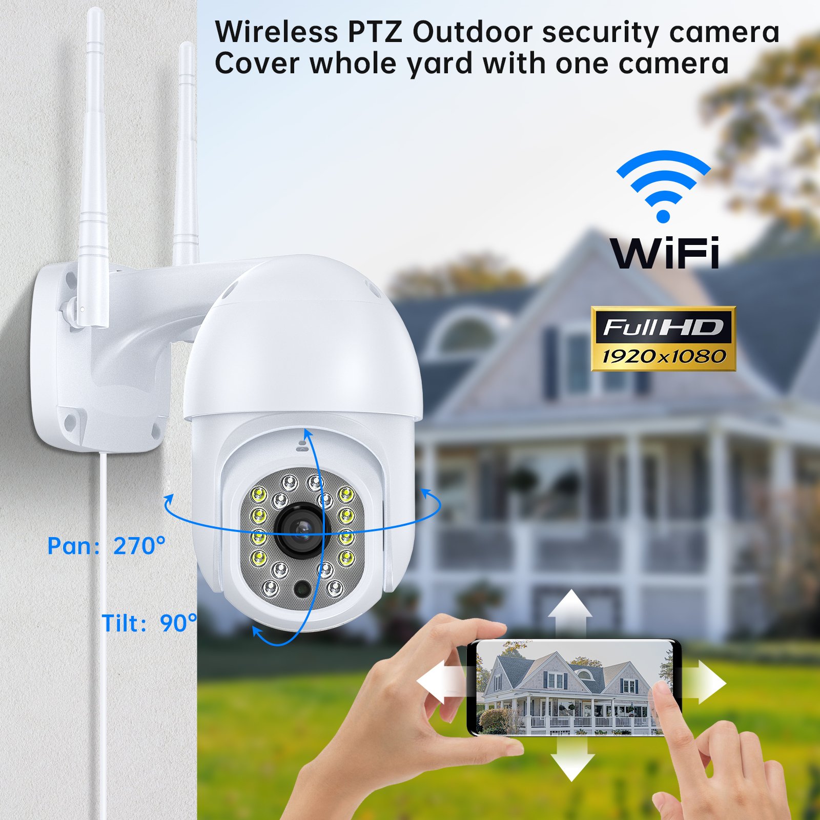EDUP 1080p Mobile Phone Monitoring Outdoor Camera IP66 Wireless Wifi Camera Hd Security Network Camera