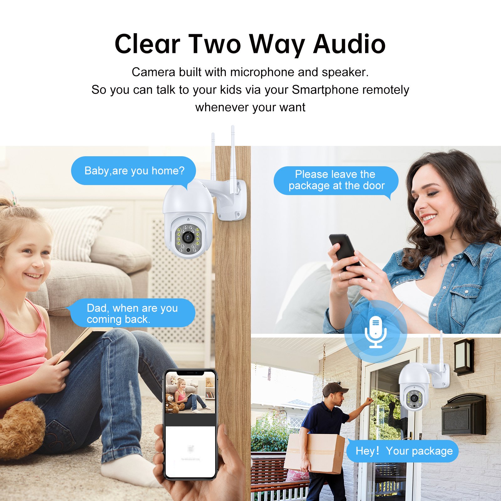 EDUP 1080p Mobile Phone Monitoring Outdoor Camera IP66 Wireless Wifi Camera Hd Security Network Camera