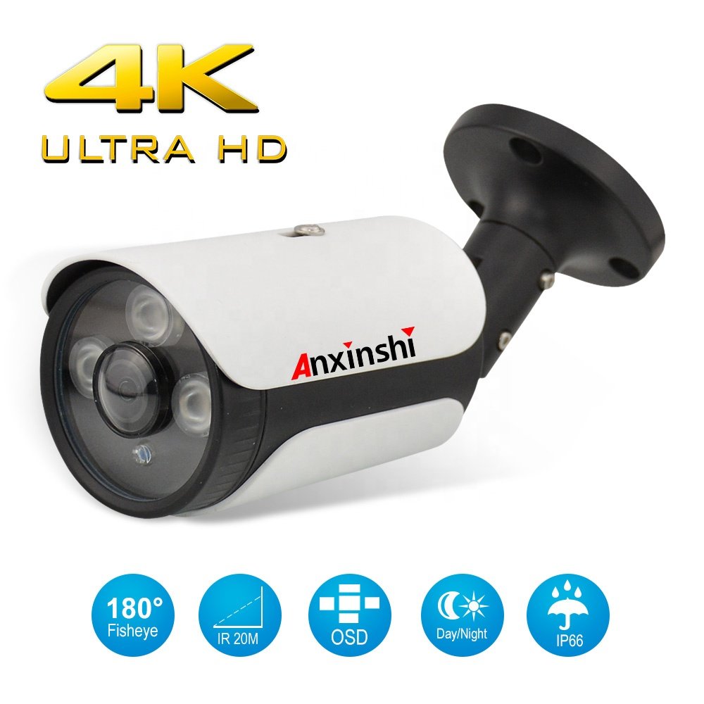 Anxinshi Security CCTV 5MP 8MP Fisheye Camera 4 in 1 IR 25M 180 Degree DVR Analog Bullet Camera