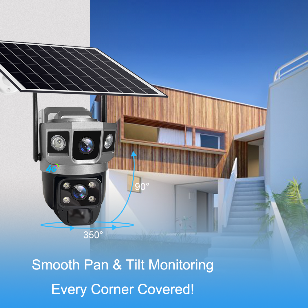 4MP 8W Bullet and PTZ Human Motion Tracking Solar Cctv 4G Ip Camera Smart Home Waterproof network Camera