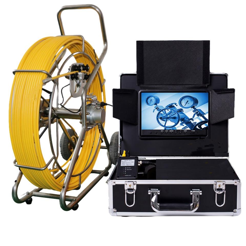 Factory Special Yellow Analog Camera 50M Cable Length Sewer Drain Pipe Inspection 9mm Detection Line Video recording Pipe Camera
