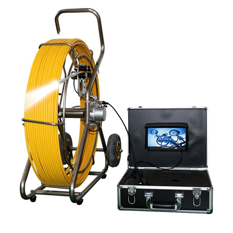 Factory Special Yellow Analog Camera 50M Cable Length Sewer Drain Pipe Inspection 9mm Detection Line Video recording Pipe Camera
