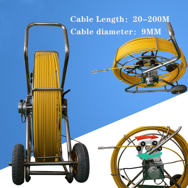 Factory Special Yellow Analog Camera 50M Cable Length Sewer Drain Pipe Inspection 9mm Detection Line Video recording Pipe Camera