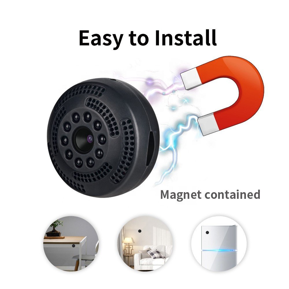 480P Battery Powered Wireless WiFi Small Nanny Cam Mini Camera surveillance night vision remote view on Mobile APP